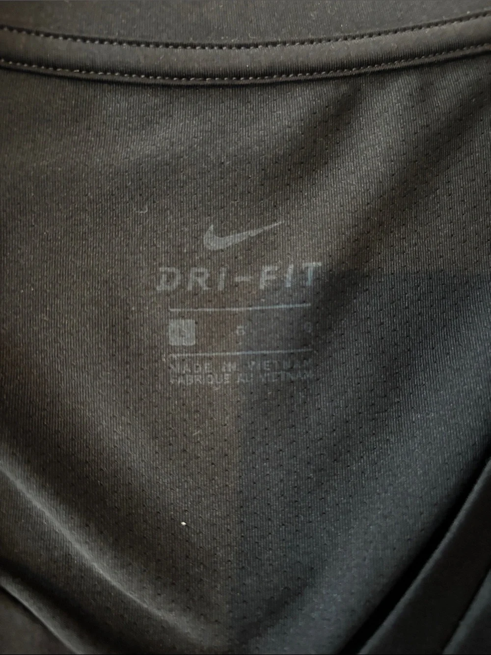 Nike Black V-Neck Short Sleeve Tee with White Swoosh Logo